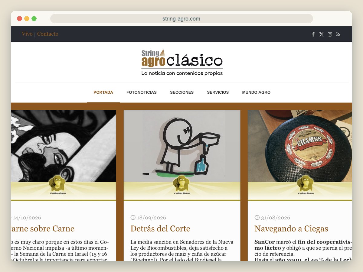Portada de String Agro Clásico con los banners de sus anunciantes